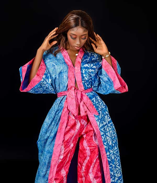 Nia Blue&Pink Kimono Jacket