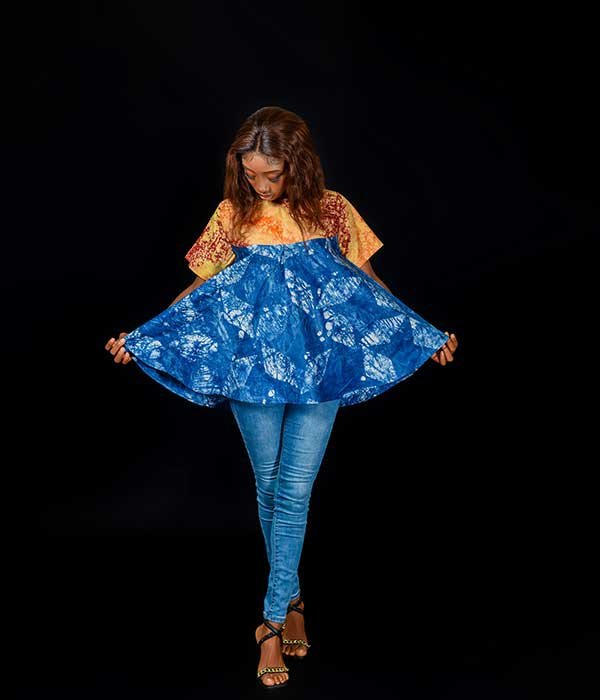 Jebs Flared Blue&Yellow Blouse