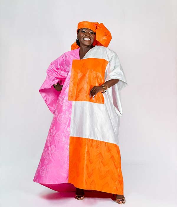 M'Adama Pink,Orange&White Bubu